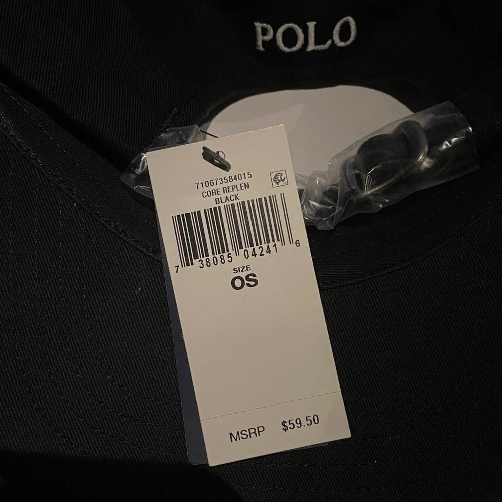 NWT Polo Ralph Lauren Big Pony Chino Ball Cap/Hat. Black/White. OS - Picture 9 of 12